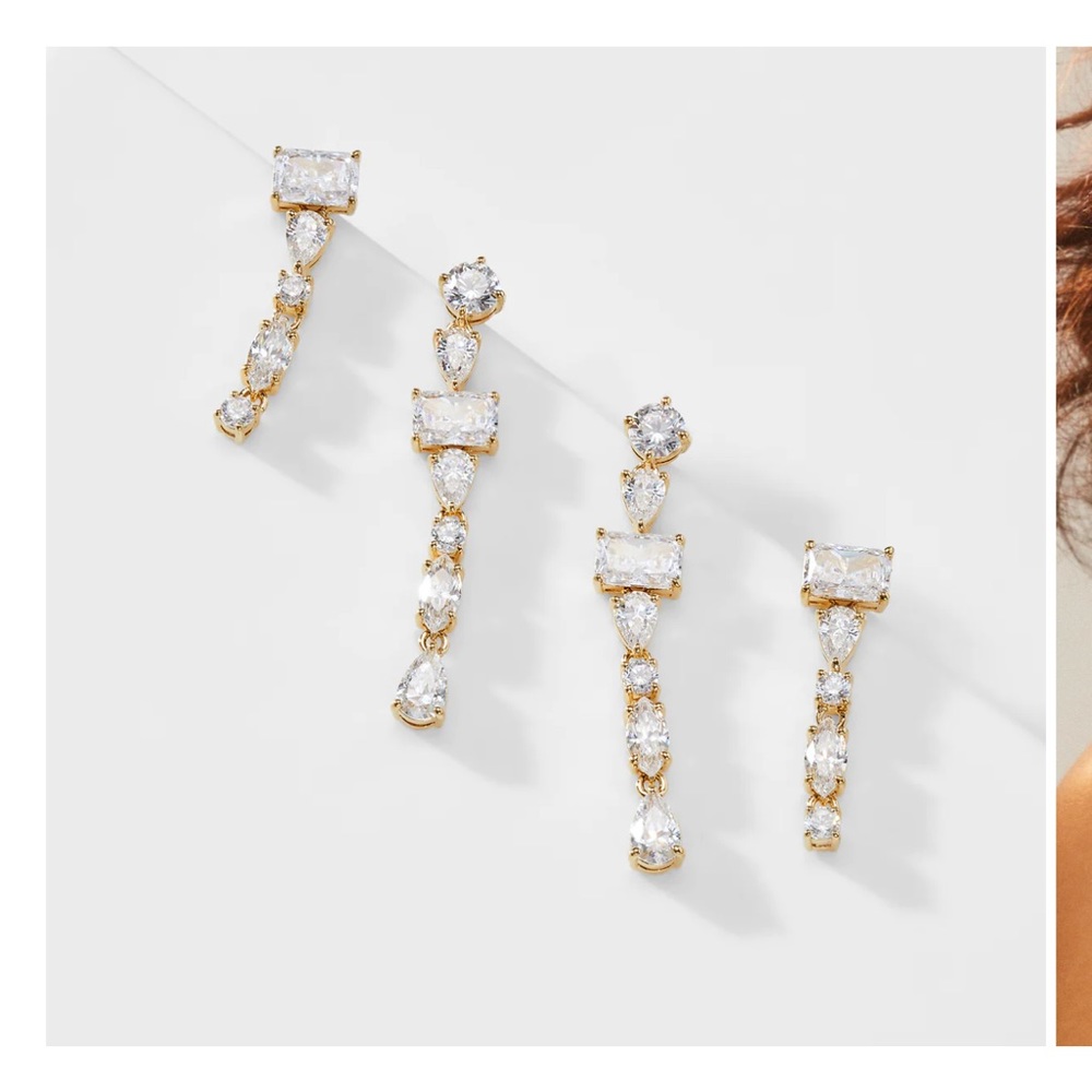 Nadri RSVP CZ LINEAR SET OF EARRINGS NWT